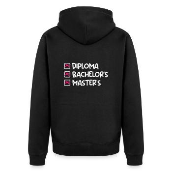 School leaving certificate Bachelor Degree Master's degree - Unisex Premium Organic Zip Hoodie - black - Back - Nico (187cm)