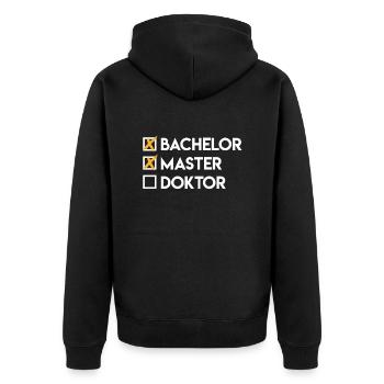 Liste de contrôle Bachelor Master Doctorat - Veste à capuche bio Premium Unisexe - noir - Dos - Nico (187cm)