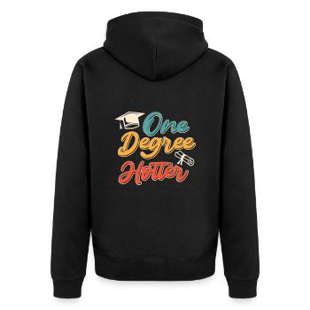 A hot Bachelor's degree - Unisex Premium Organic Zip Hoodie - black - Back - Nico (187cm)