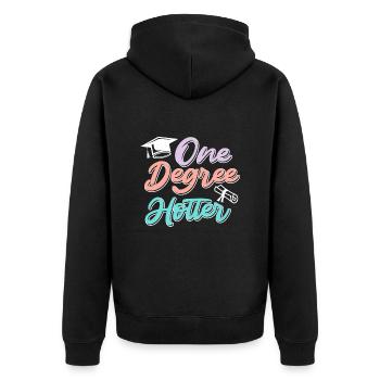 A hot Bachelor's degree - Unisex Premium Organic Zip Hoodie - black - Back - Nico (187cm)