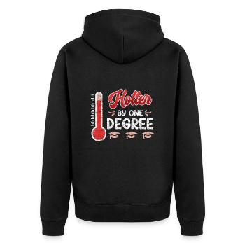 A hot Bachelor's degree Master's degree - Unisex Premium Organic Zip Hoodie - black - Back - Nico (187cm)