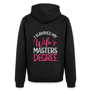 Survécu Ma femme a une maîtrise - Veste à capuche bio Premium Unisexe - noir - Dos - Nico (187cm)