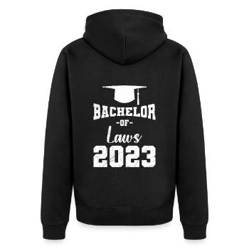 Baccalauréat en droit 2023 Baccalauréat - Veste à capuche bio Premium Unisexe - noir - Dos - Nico (187cm)