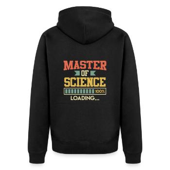 Master Abschluss endlich fertig Master of Science - Unisex Premium Bio Zip Hoodie - Schwarz - Hinten - Nico (187cm)
