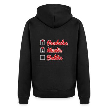 Liste de contrôle Bachelor Master Docteur Doctorat - Veste à capuche bio Premium Unisexe - noir - Dos - Nico (187cm)