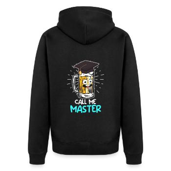 Call me Master Beer Uni Master Degree - Unisex Premium Organic Zip Hoodie - black - Back - Nico (187cm)