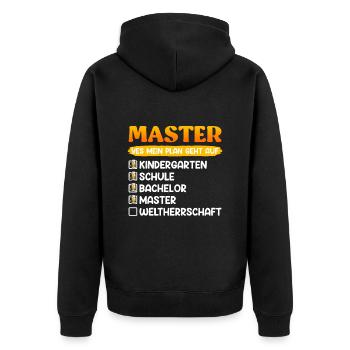 Kindergarten School Bachelor Master Degree - Unisex Premium Organic Zip Hoodie - black - Back - Nico (187cm)