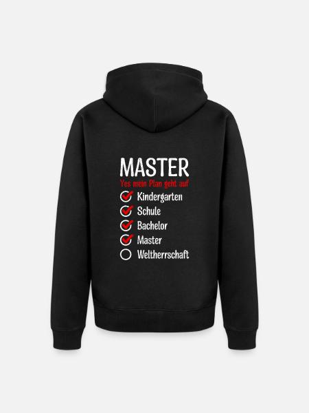 Kindergarten Weltherrschaft Master Abschluss - Unisex Premium Bio Zip Hoodie - Schwarz