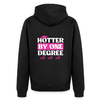 A hot Bachelor's degree Master's degree - Unisex Premium Organic Zip Hoodie - black - Back - Nico (187cm)
