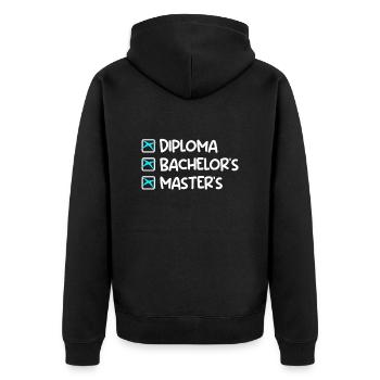 School leaving certificate Bachelor Degree Master's degree - Unisex Premium Organic Zip Hoodie - black - Back - Nico (187cm)