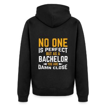 Personne n’est parfait, sauf un baccalauréat - Veste à capuche bio Premium Unisexe - noir - Dos - Nico (187cm)