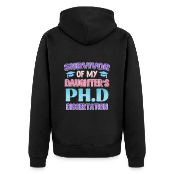 Ma fille a un doctorat - Veste à capuche bio Premium Unisexe - noir - Dos - Nico (187cm)