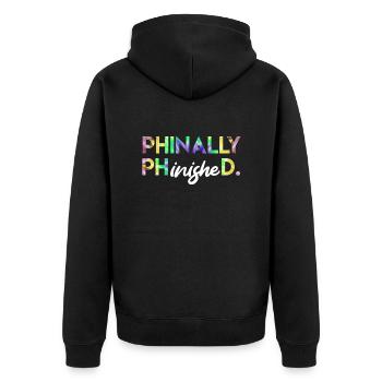 Phinally Phinished Ph.D a finalement terminé son doctorat. - Veste à capuche bio Premium Unisexe - noir - Dos - Nico (187cm)