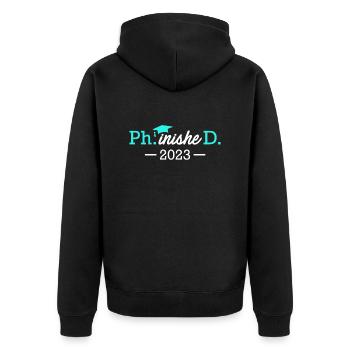 Doctorat phinished 2023 Doctorat - Veste à capuche bio Premium Unisexe - noir - Dos - Nico (187cm)