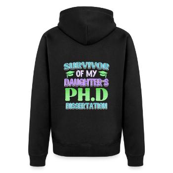Survécu Ma fille a un doctorat. - Veste à capuche bio Premium Unisexe - noir - Dos - Nico (187cm)