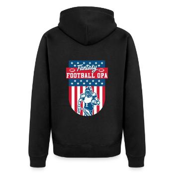 Fantasy Football Opa Großvater Fantasy Football - Unisex Premium Bio Zip Hoodie - Schwarz - Hinten - Nico (187cm)