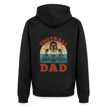 Football Dad Fantasy Football - Unisex Premium Bio Zip Hoodie - Schwarz - Hinten - Nico (187cm)