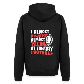 Wins almost always in fantasy football - Unisex Premium Organic Zip Hoodie - black - Back - Nico (187cm)