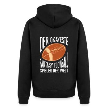 Okayest fantasy football player in the world - Unisex Premium Organic Zip Hoodie - black - Back - Nico (187cm)