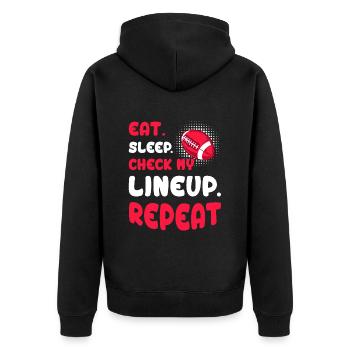 Mangez Dormez Vérifiez ma programmation Répétez Fantasy Football - Veste à capuche bio Premium Unisexe - noir - Dos - Nico (187cm)