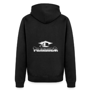 Phinished Finally finished Doctor Ph.D doctoral degree - Unisex Premium Organic Zip Hoodie - black - Back - Nico (187cm)