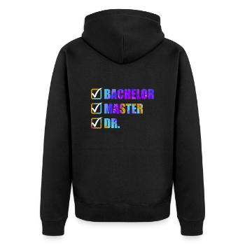Enfin terminé Doctorat Ph.D Titre de doctorat - Veste à capuche bio Premium Unisexe - noir - Dos - Nico (187cm)