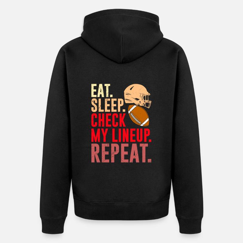 Eat Sleep Check Lineup Répéter - Veste à capuche bio Premium Unisexe - noir