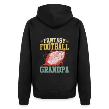 Fantasy Football Opa Großvater Fantasy Football - Unisex Premium Bio Zip Hoodie - Schwarz - Hinten - Nico (187cm)