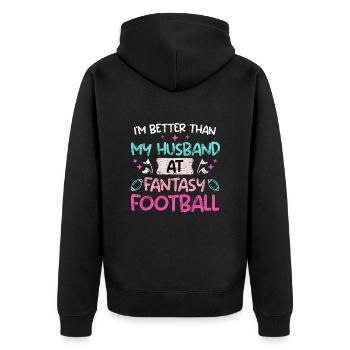 Femme de football Fantasy - Veste à capuche bio Premium Unisexe - noir - Dos - Nico (187cm)