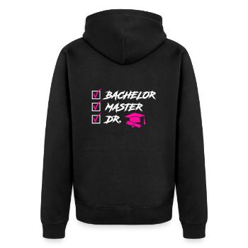 To Do List Finally Doctor Degree Doctorate - Unisex Premium Organic Zip Hoodie - black - Back - Nico (187cm)