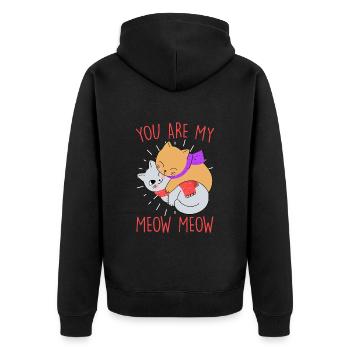 Amour de chat J’aime mon chat Saint-Valentin - Veste à capuche bio Premium Unisexe - noir - Dos - Nico (187cm)