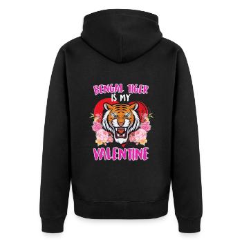 Schatz Ich liebe Bengalische Tiger Valentinstag - Unisex Premium Bio Zip Hoodie - Schwarz - Hinten - Nico (187cm)