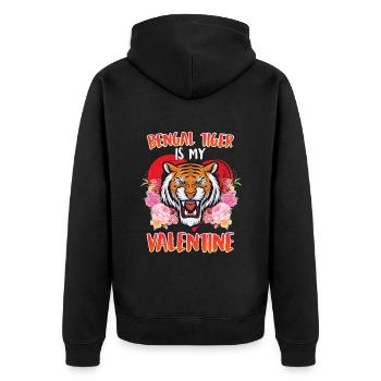 Schatz Ich liebe Bengalische Tiger Valentinstag - Unisex Premium Bio Zip Hoodie - Schwarz - Hinten - Nico (187cm)