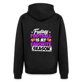 Fantasy Football Season - Unisex Premium Bio Zip Hoodie - Schwarz - Hinten - Nico (187cm)