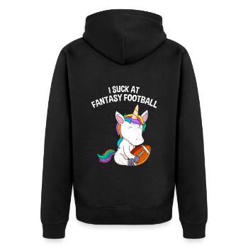 Je suis nul au Fantasy Football - Veste à capuche bio Premium Unisexe - noir - Dos - Nico (187cm)