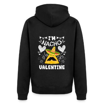 I m Nacho Valentine Valentinstag V-Day - Unisex Premium Bio Zip Hoodie - Schwarz - Hinten - Nico (187cm)