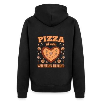 Pizza is my Valentine's favorite pizza - Unisex Premium Organic Zip Hoodie - black - Back - Nico (187cm)