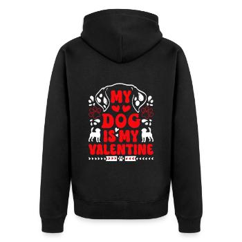Le chien propriétaire du chien est mon Valentin - Veste à capuche bio Premium Unisexe - noir - Dos - Nico (187cm)