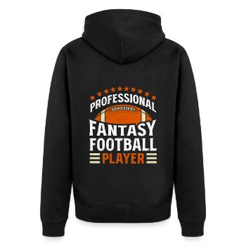 Joueur professionnel de football Fantasy - Veste à capuche bio Premium Unisexe - noir - Dos - Nico (187cm)