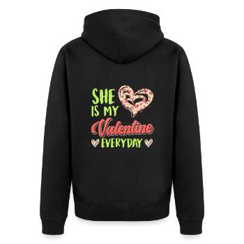 Tous les jours ma chérie Cher couple Saint-Valentin - Veste à capuche bio Premium Unisexe - noir - Dos - Nico (187cm)