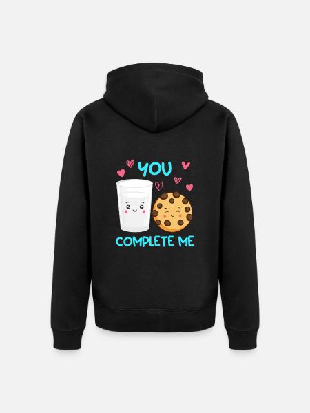 Café Amour Cookies Amoureux Saint-Valentin - Veste à capuche bio Premium Unisexe - noir