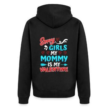 Maman j’aime ma maman J’adore la Saint-Valentin - Veste à capuche bio Premium Unisexe - noir - Dos - Nico (187cm)