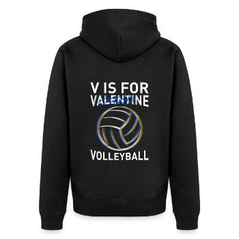V signifie joueur de volley-ball - Veste à capuche bio Premium Unisexe - noir - Dos - Nico (187cm)