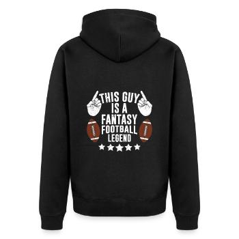 Dieser Typ ist eine Fantasy Football Legende - Unisex Premium Bio Zip Hoodie - Schwarz - Hinten - Nico (187cm)