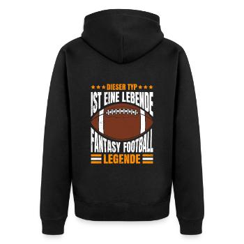Dieser Typ ist eine lebende Fantasy Football - Unisex Premium Bio Zip Hoodie - Schwarz - Hinten - Nico (187cm)