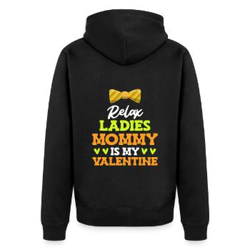 Maman j’aime ma maman J’adore la Saint-Valentin - Veste à capuche bio Premium Unisexe - noir - Dos - Nico (187cm)