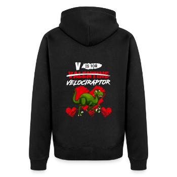 Dinosaur V signifie Velociraptor Saint-Valentin - Veste à capuche bio Premium Unisexe - noir - Dos - Nico (187cm)