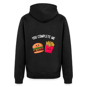 You Complete me Perfect Match Couple Valentine's Day - Unisex Premium Organic Zip Hoodie - black - Back - Nico (187cm)
