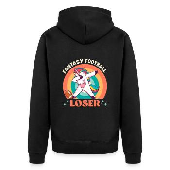 Fantasy Football Loser Licorne Fantasy Football - Veste à capuche bio Premium Unisexe - noir - Dos - Nico (187cm)