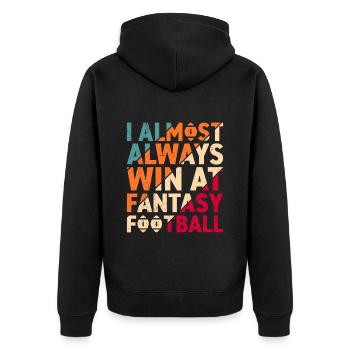 Je gagne presque toujours au football Fantasy - Veste à capuche bio Premium Unisexe - noir - Dos - Nico (187cm)